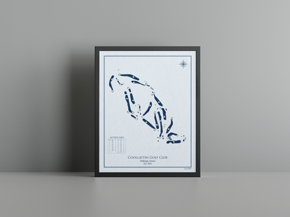 Coollattin Golf Club golf course print, blue frame