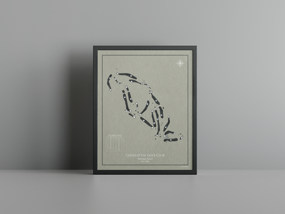 Coollattin Golf Club golf course print, brown frame