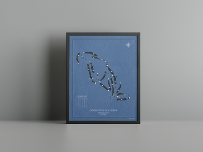 Coollattin Golf Club golf course print, navy frame