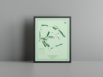 Costa Navarino golf course print, green frame