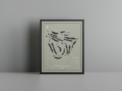 Courtown Golf Club golf course print, brown frame