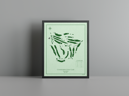 Courtown Golf Club golf course print, green frame