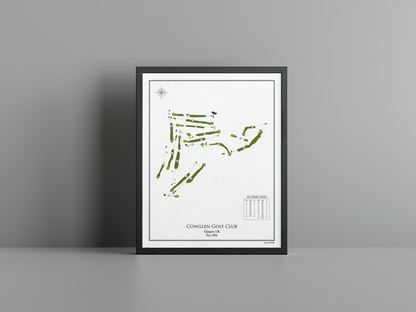 Cowglen Golf Club golf course print, white frame
