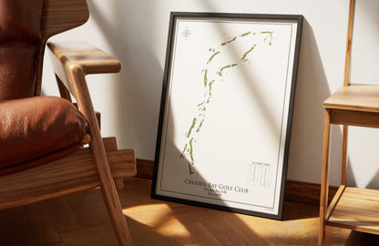Cruden Bay Golf Club golf course print, framed 50x70 black frame