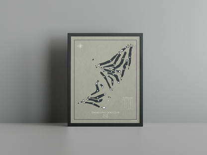 Dalmilling Golf Club golf course print, brown frame
