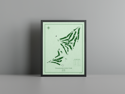 Dalmilling Golf Club golf course print, green frame