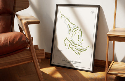 De Texelse golf course print, framed 50x70 black frame