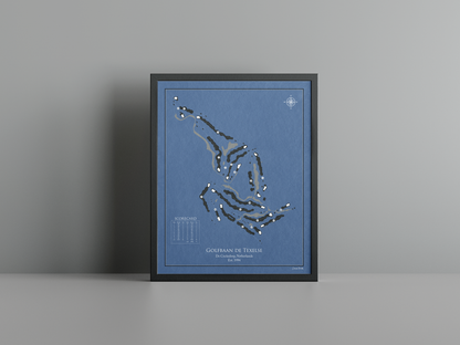 De Texelse golf course print, navy frame
