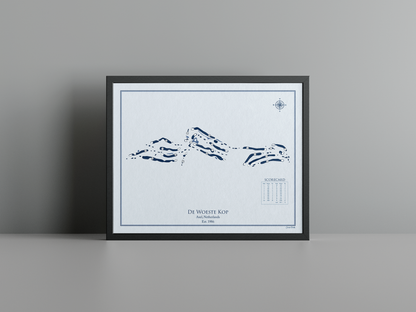De Woeste Kop golf course print, blue frame