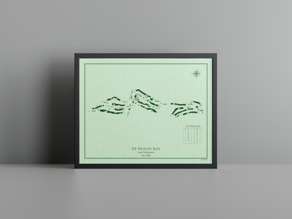 De Woeste Kop golf course print, green frame