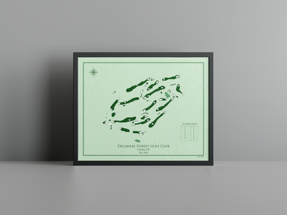 Delamere Forest Golf Club golf course print, green frame
