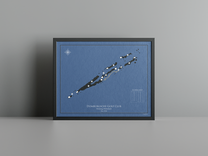 Domburgsche Golf Club golf course print, navy frame