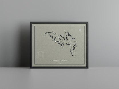 Dumbarnie Golf Links golf course print, brown frame