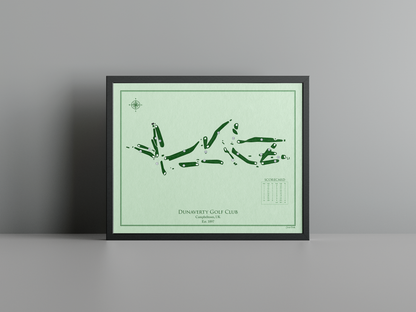 Dunaverty Golf Club golf course print, green frame