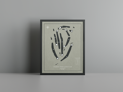 Dundas Parks Golf Club golf course print, brown frame