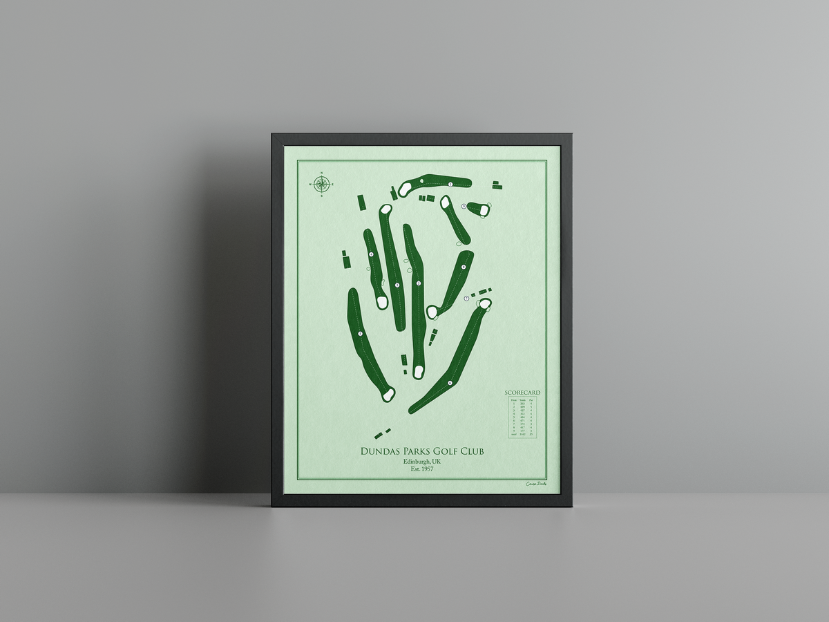 Dundas Parks Golf Club golf course print, green frame