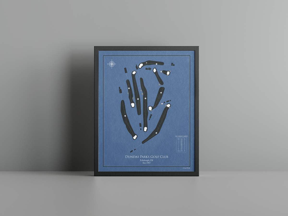 Dundas Parks Golf Club golf course print, navy frame