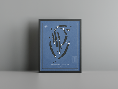 Dundas Parks Golf Club golf course print, navy frame