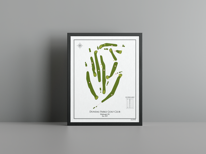 Dundas Parks Golf Club golf course print, white frame