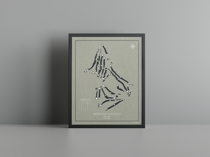 Dunmurry Golf Club golf course print, brown frame