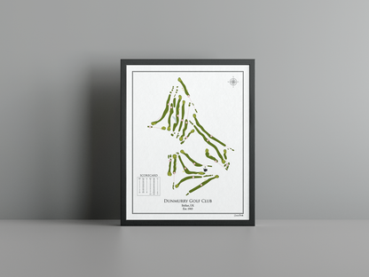 Dunmurry Golf Club golf course print, white frame