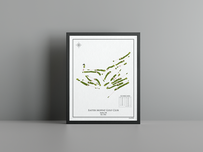 Easter Moffat Golf Club golf course print, white frame
