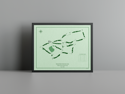 Eindhovensche golf course print, green frame