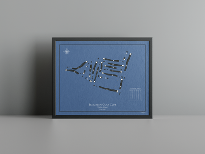 Elmgreen Golf Club golf course print, navy frame