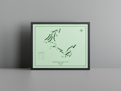 Farnham Golf Club golf course print, green frame