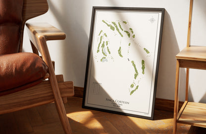 Finca Cortesin golf course print, framed 50x70 black frame