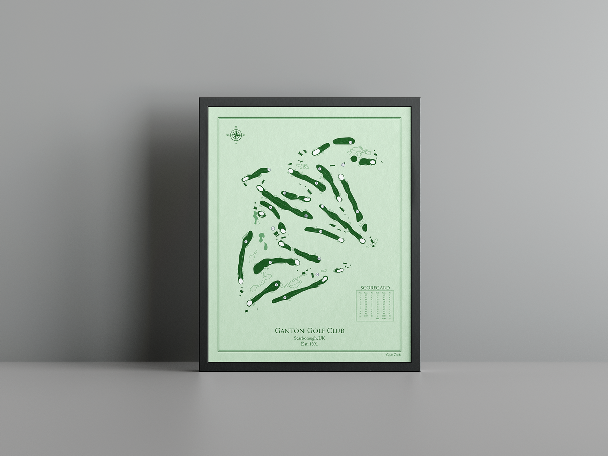 Ganton Golf Club golf course print, green frame