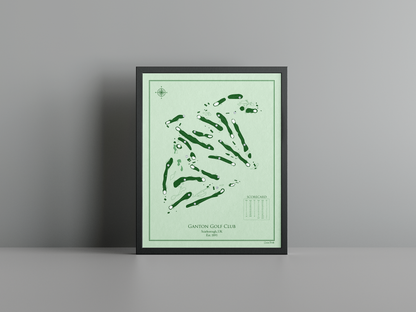 Ganton Golf Club golf course print, green frame
