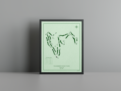 Glenbervie Golf Club golf course print, green frame