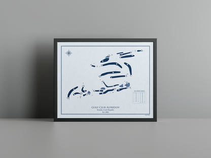 Golf Club Alfrédov golf course print, blue frame