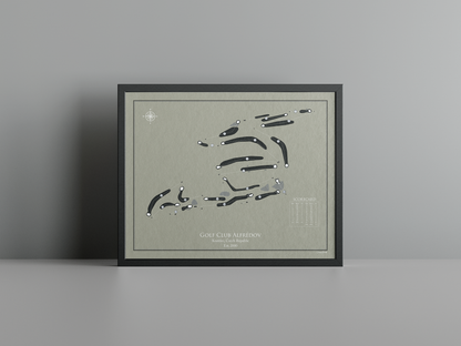 Golf Club Alfrédov golf course print, brown frame