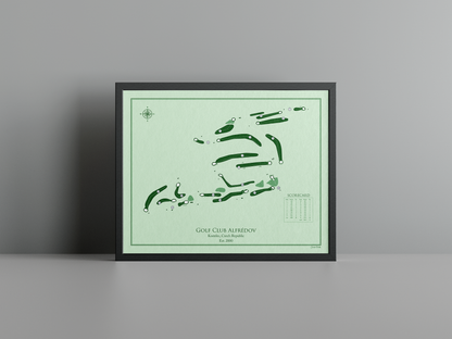 Golf Club Alfrédov golf course print, green frame