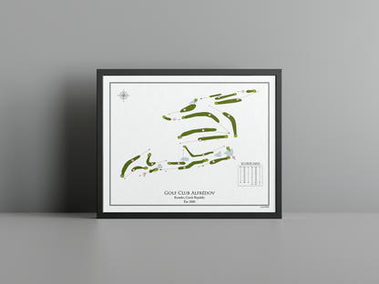 Golf Club Alfrédov golf course print, white frame