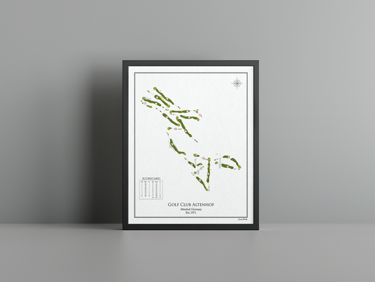 Golf Club Altenhof golf course print, white frame