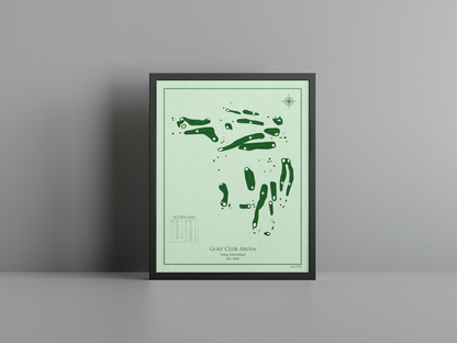 Golf Club Arosa golf course print, green frame
