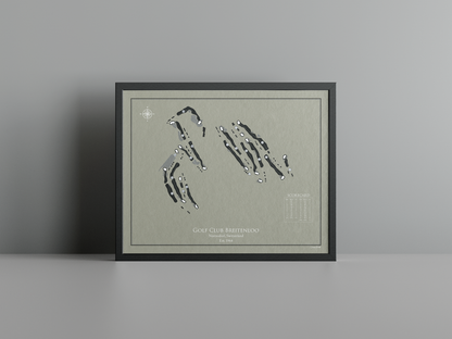 Golf Club Breitenloo golf course print, brown frame