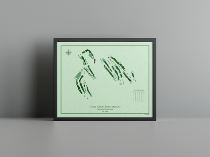 Golf Club Breitenloo golf course print, green frame