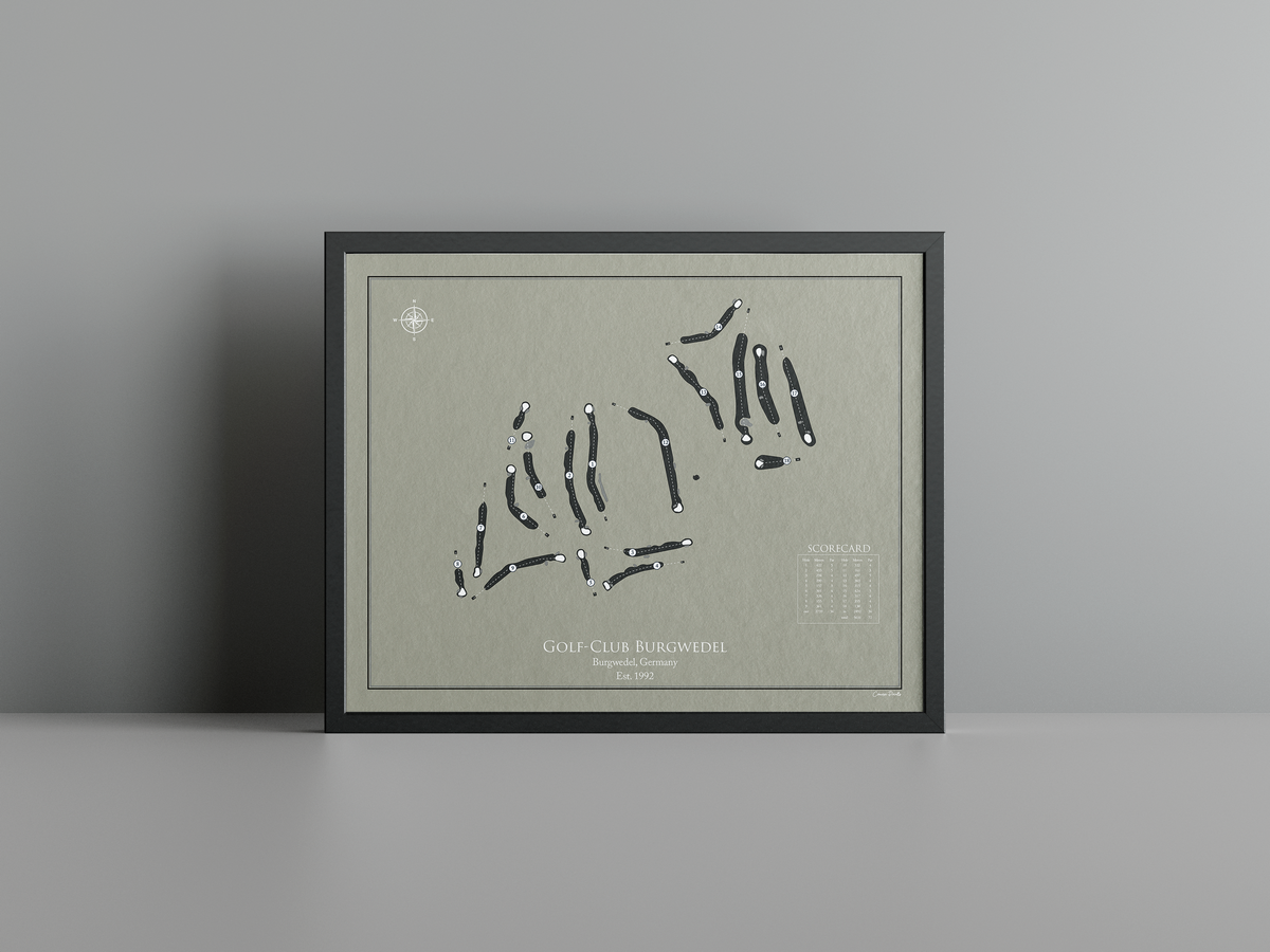 Golf-Club Burgwedel golf course print, brown frame