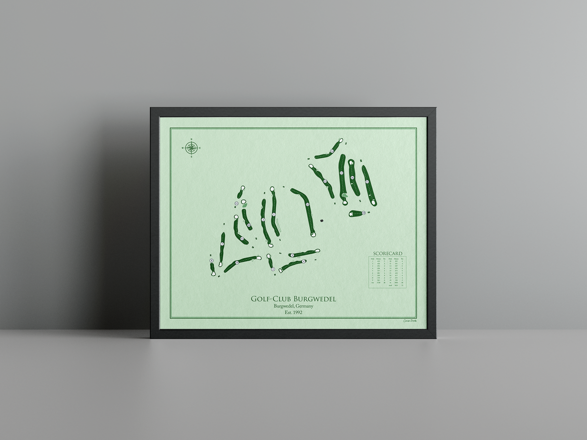 Golf-Club Burgwedel golf course print, green frame