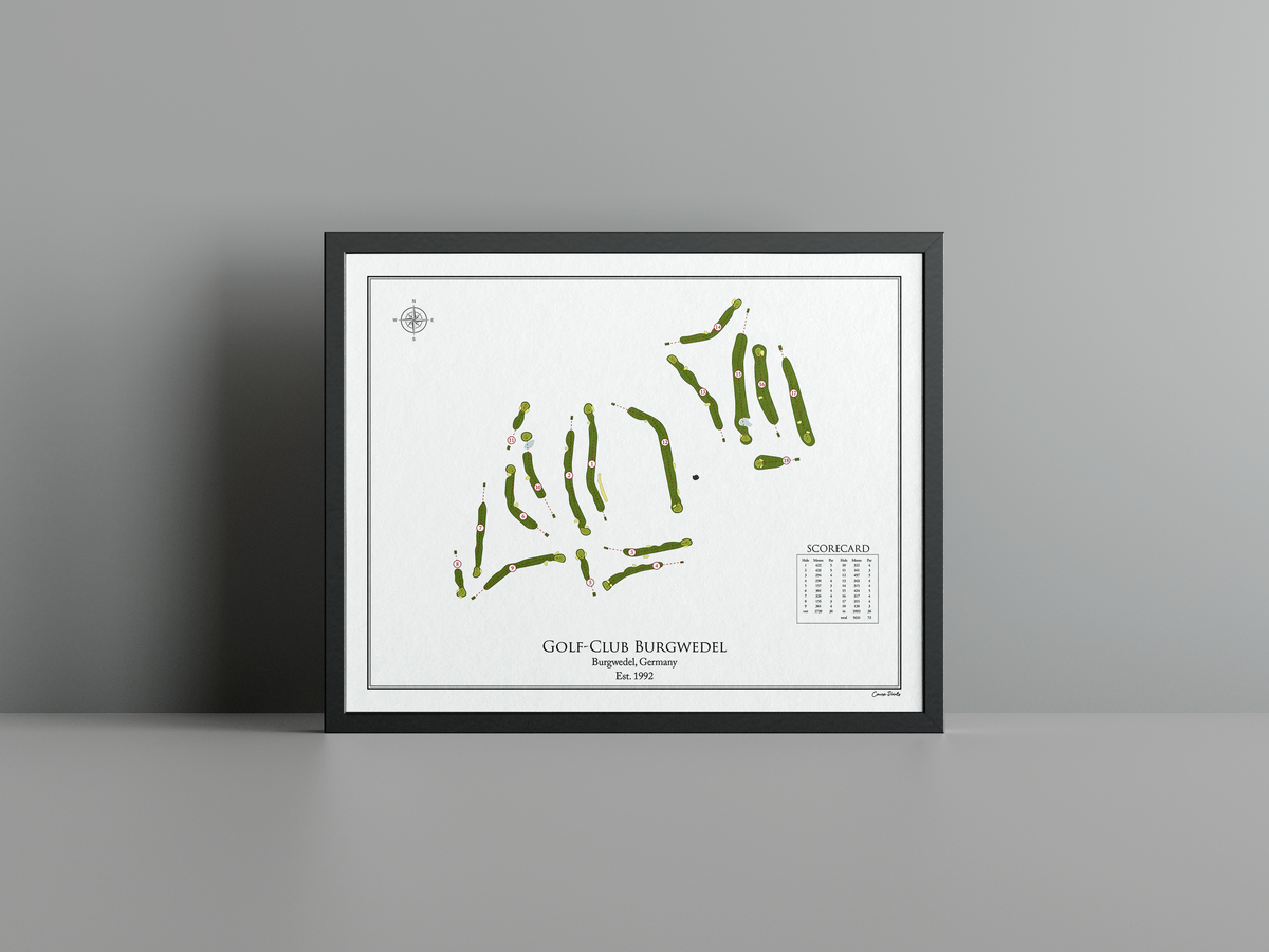 Golf-Club Burgwedel golf course print, white frame
