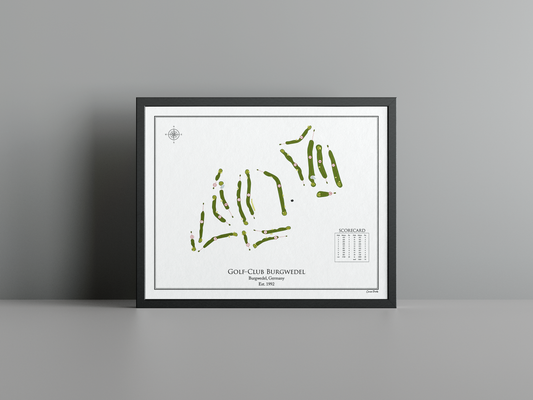 Golf-Club Burgwedel golf course print, white frame