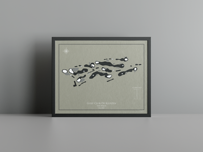 Golf Club De Kluizen golf course print, brown frame