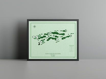 Golf Club De Kluizen golf course print, green frame