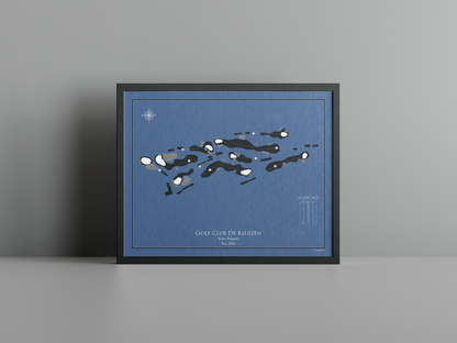 Golf Club De Kluizen golf course print, navy frame