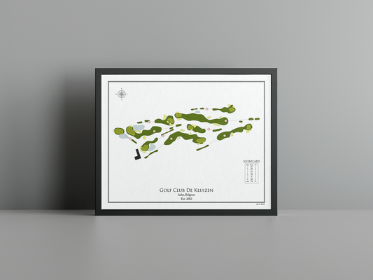 Golf Club De Kluizen golf course print, white frame
