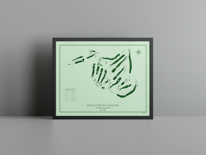 Golf Club de Lausanne golf course print, green frame
